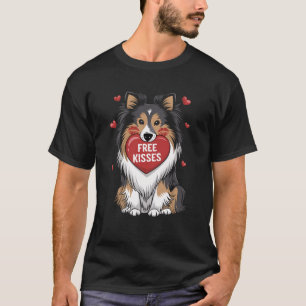 Camiseta Shetland Sheepdog Sheltie Dia de os namorados