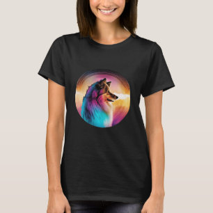 Camiseta Shetland Sheepdog Synthwave 80s Retrowave Aestheti