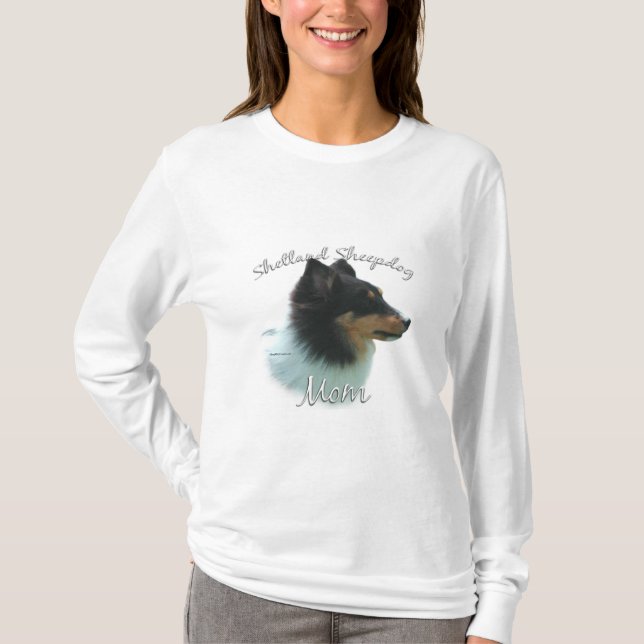 Camiseta Shetland Sheepdog (tri) Mãe 2 (Frente)