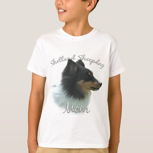 Camiseta Shetland Sheepdog (tri) Mãe 2 (Frente)