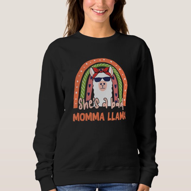 Camiseta Sheu2019s A Bad Mamma Llama Cute Rainbow Heart Lov (Frente)