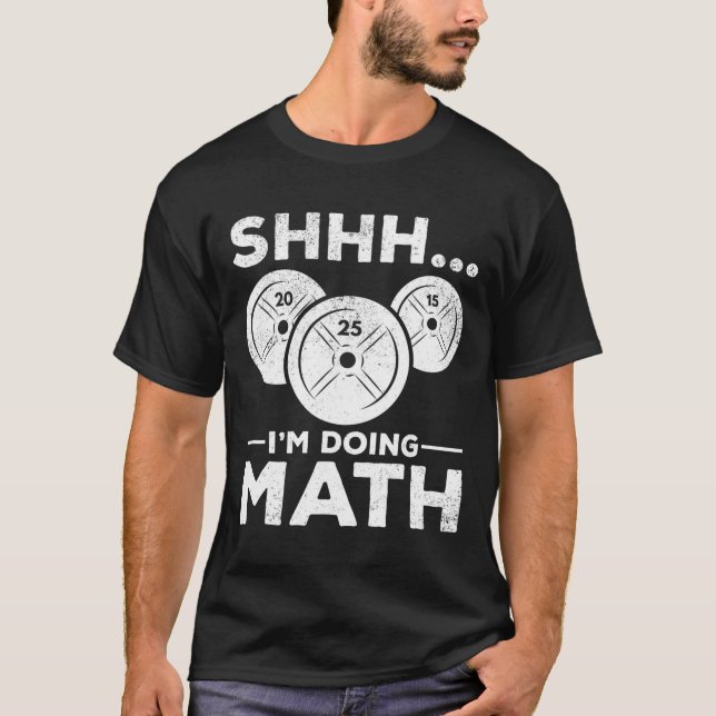Camiseta Shhh, estou fazendo trem de Malhação de ginástica  (Frente)