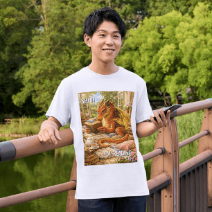 Camiseta Shhh… Estou Lendo Leitura Aconchegante Dragão