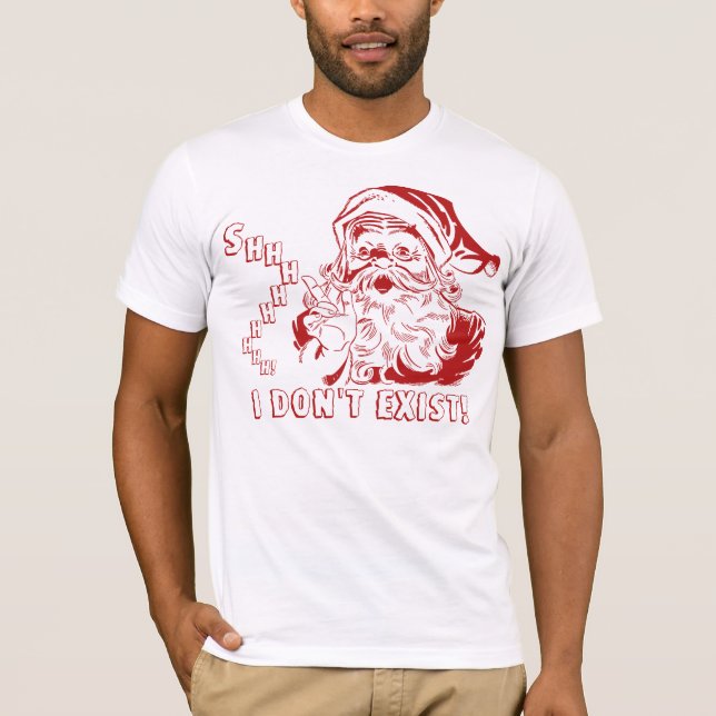 Camiseta Shhh eu NÃO EXISTO! Papai Noel (Frente)