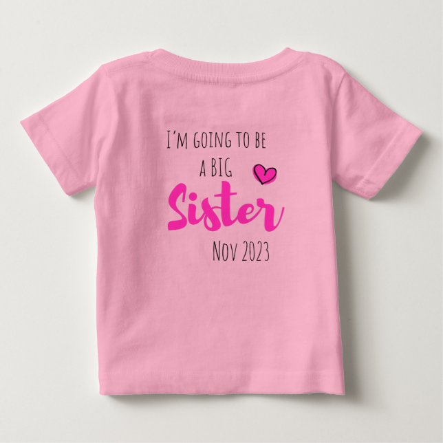 Camiseta shhhh I have a secret, big sister customizable (Verso)