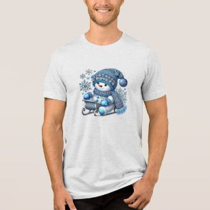 Camiseta Shi de três blendas de camisa-T de homem de neve d