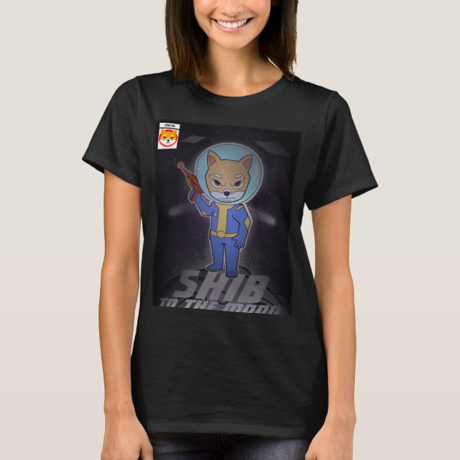 Camiseta SHIB à lua Crypto Astronaut Shiba Inu Coin (Frente)