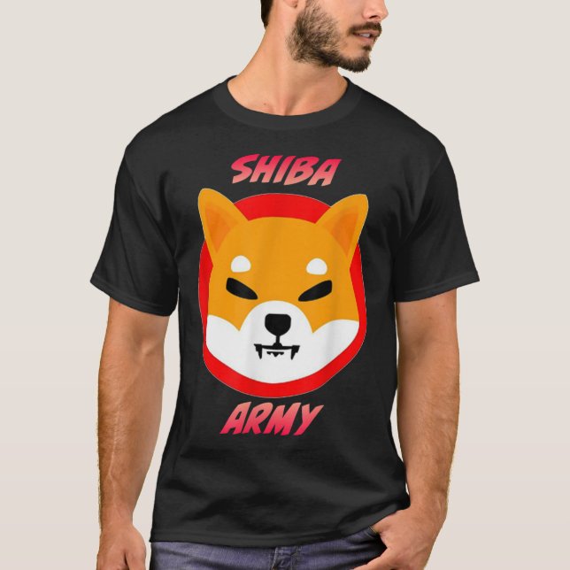 Camiseta SHIBA ARMY shibu inu meme moeda criptográfica (Frente)