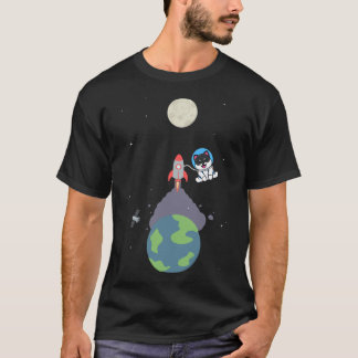 Camiseta Shiba Astronauta Doge À Lua (Kuro Doge)
