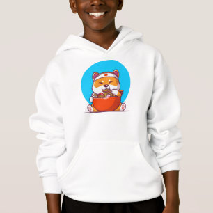 Camiseta Shiba Cinto Comendo Ramen Noodle Cartoon-23054