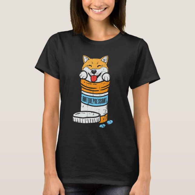 Camiseta Shiba Inu Akita, Antidepressivo Canino M (Frente)