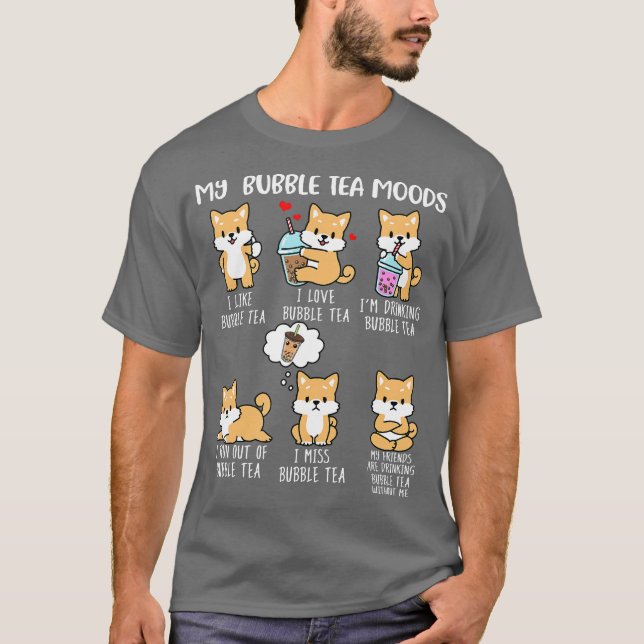Camiseta Shiba Inu Bubble Tea Shirt Women Boba Tea Dog (Frente)