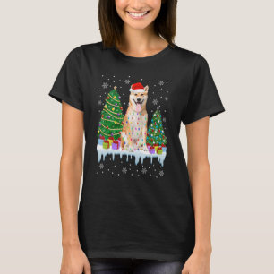 Camiseta Shiba Inu Cachorro Árvore de Natal Xmas Luzes De C