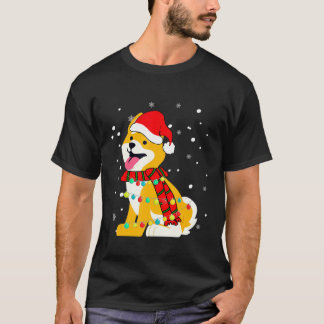 Camiseta Shiba Inu Cachorro Papai Noel Cachorro Noel Árvore
