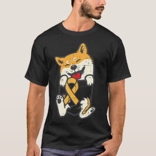 Camiseta Shiba Inu Cancer de Infância Fita Cão de Consciênc