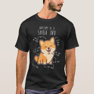 Camiseta Shiba Inu Cão Anatomia Pet Red Shibe Mãe Cachorro