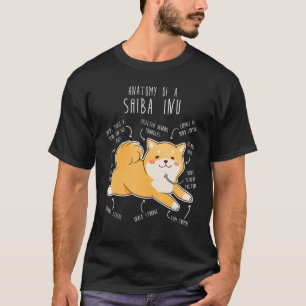 Camiseta Shiba Inu Cão Anatomia Pet Red Shibe Mãe Cachorro