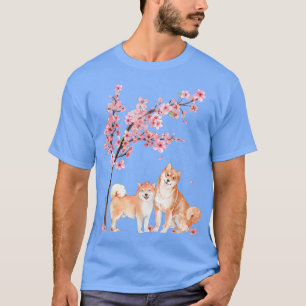 Camiseta Shiba Inu Cherry Blossom Sakura Tr