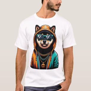 Camiseta Shiba Inu com Capuz de Streetwear