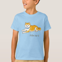Shiba Inu Com Uma Arte De Pixel Azul Leve