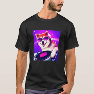 Camiseta Shiba Inu DJ Party Club Disco Jockey Dance