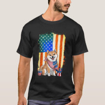 Shiba Inu Dog American Flag Dog Aloja 4 De Julho