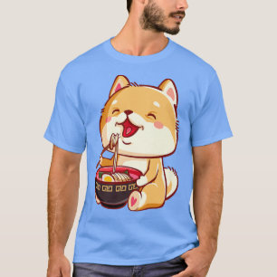 Camiseta Shiba Inu Dog Eating Ramen 2815