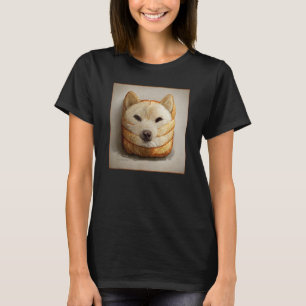 Camiseta Shiba Inu Doge Meme Pão Akita Inu Hokkai