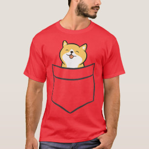 Camiseta Shiba Inu em bolso Shiba Inu