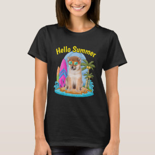 Camiseta Shiba Inu Hello Summer Dog Vacation 2022
