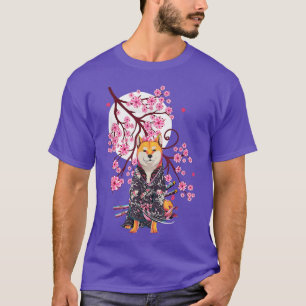 Camiseta Shiba Inu Japonês Aestética Sakura Cherry Bloss