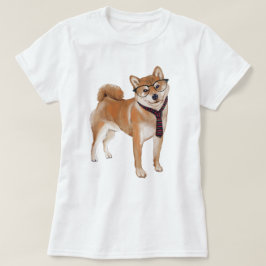 Camiseta Shiba Inu Japonês pintado manualmente