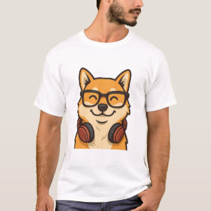 Camiseta Shiba Inu Legal com Óculos & Fones de Ouvido — Cac