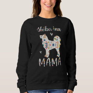 Camiseta Shiba Inu Mama Cachorro Floral Amor