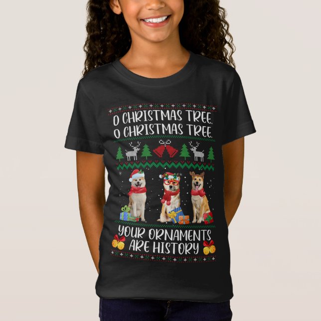 Camiseta Shiba Inu Natal Engraçado Shiba Inu X (Frente)