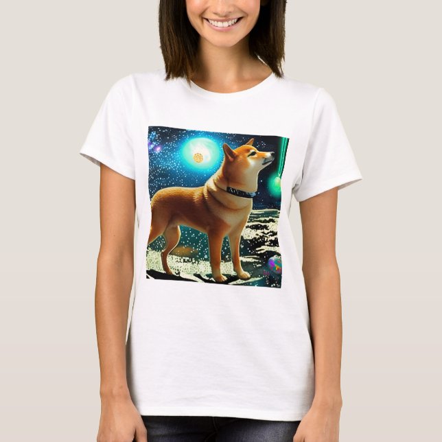 Camiseta Shiba Inu no Espaço (Frente)