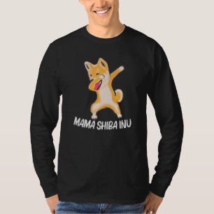 Camiseta Shiba Inu Para Mulheres Mãe Dabbing Japonês Akita
