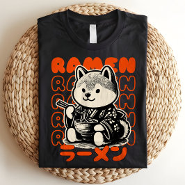 Camiseta Shiba Inu Ramen Lover Retro Japonês
