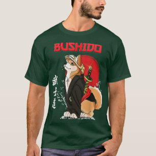 Camiseta Shiba inu samuray bushido de cachorro bonito 