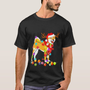 Camiseta Shiba Inu Santa Hat O Cachorro Luz