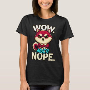 Camiseta Shiba Inu Sarcástico Wow Muito Não É Engraçado Mem