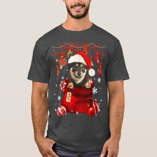 Camiseta Shiba Inu Snow Ball Dog em Pocket Bag Winter Chri