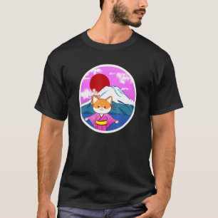 Camiseta Shiba Inu Uni Cog Flag Mountain Kimono Flower Dres