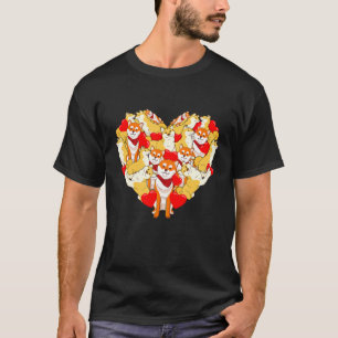 Camiseta Shiba Inu Valentine Day Teto Heart Dog Amantes