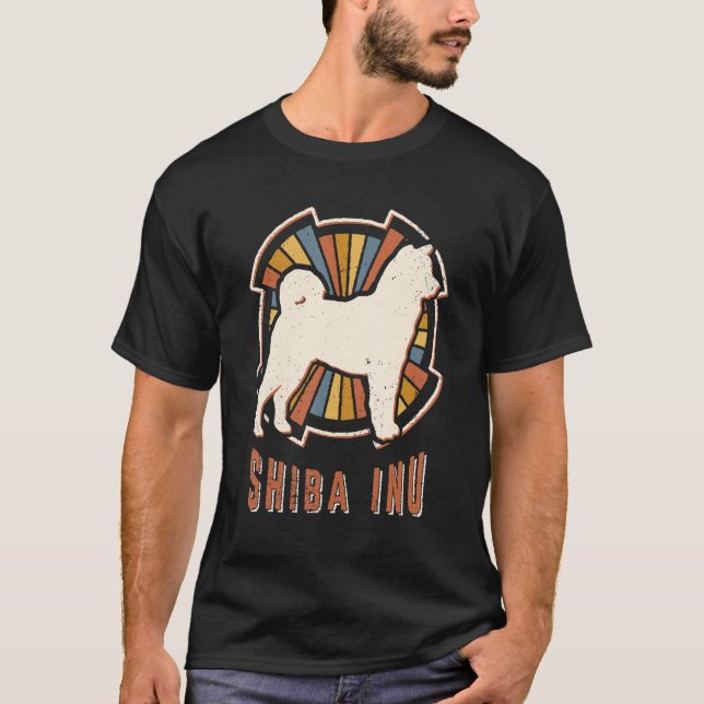 Camiseta Shiba Inu Vintage Refletor Clássico (Frente)
