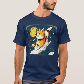 Camiseta shiba inu voando para o espaço com um foguete10