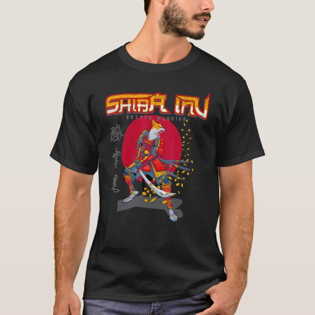Camiseta ShibArmy Shiba Inu Crypto Warrior Samurai E Japa (Frente)