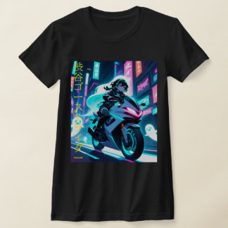 Camiseta 'Shibuya Ghost Rider' - Cyberpunk Neon Spirit