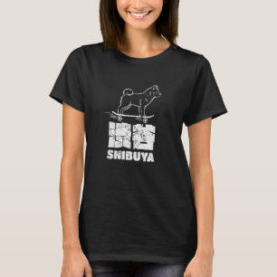 Camiseta Shibuya Tóquio Japão Hachiko Akita Inu Japonês Kan