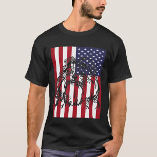 Camiseta Shih Tzu American Flag        